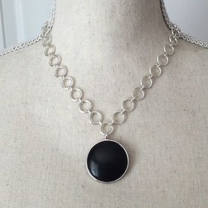 Black & Silver Pendant Necklace